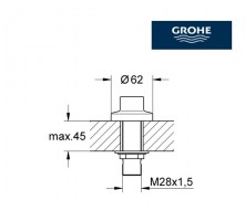 MEDIDAS PASO DE TUBO FLEXIBLE SOPORTE DUCHA BAÑERA GROHE